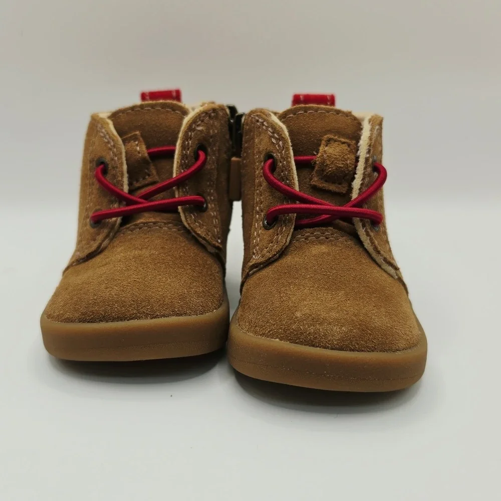 UGG Keelan Boot Kids Size 0/1 Chestnut Suede Side Zip Ankle Bootie 1097114I